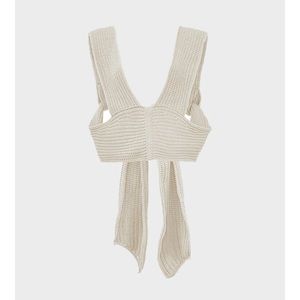 Simonett Nanu Wrap Knit Top in White - Size M/L